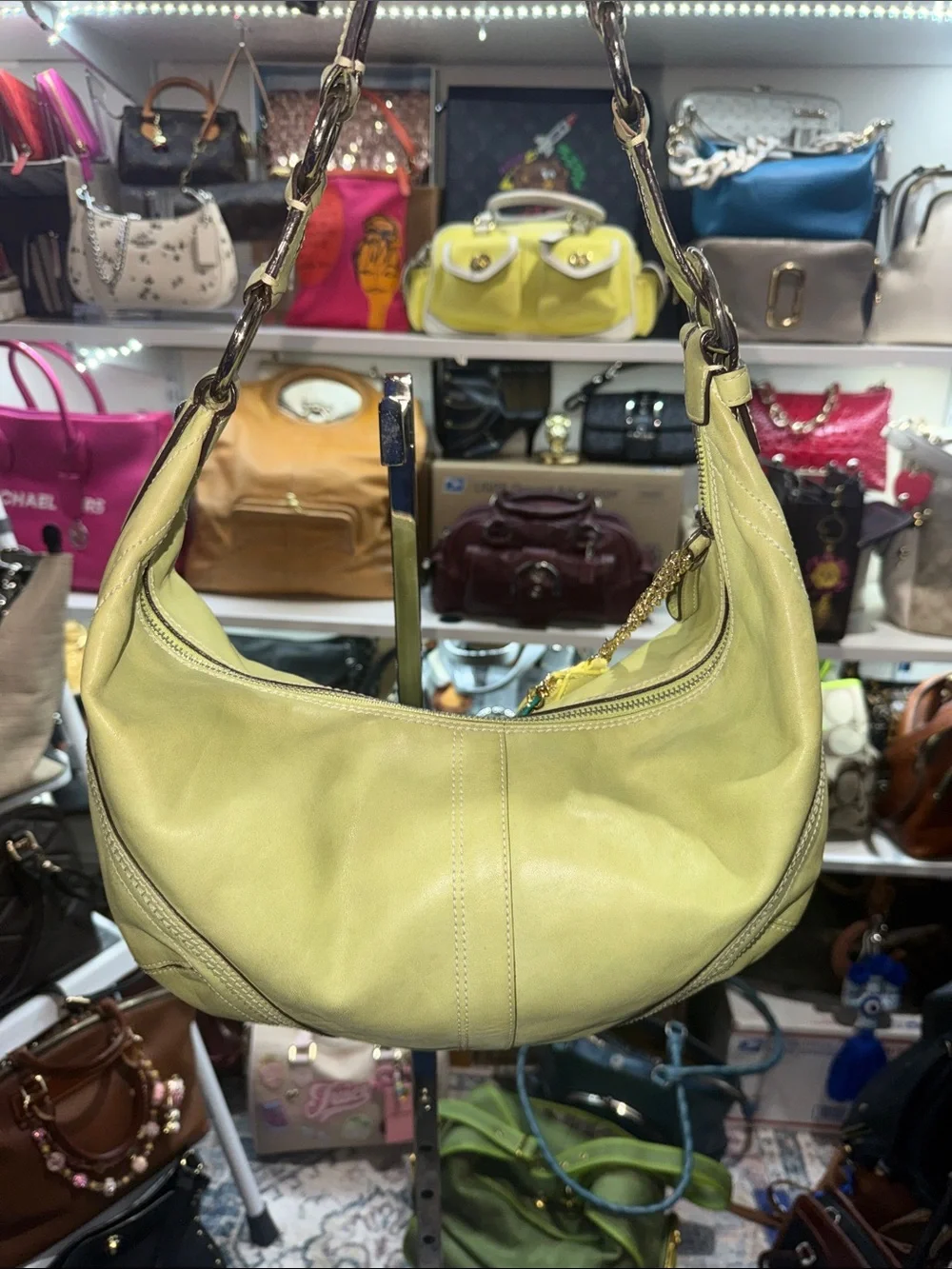 Coach Vintage Soho Light Green Hobo Bag with Lemon Charm - Women's Shoulder Bag